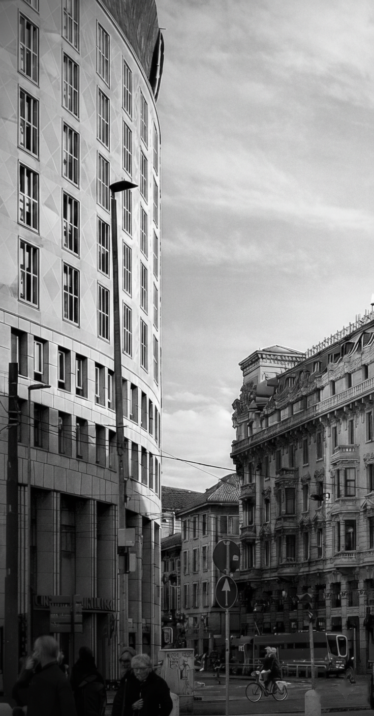 Urban architecture in grayscale