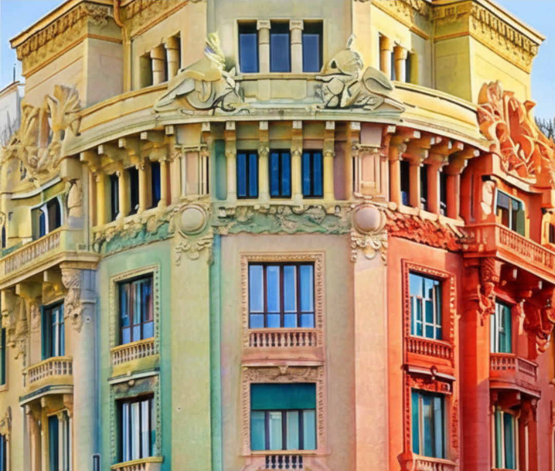 Urban scene in grayscale